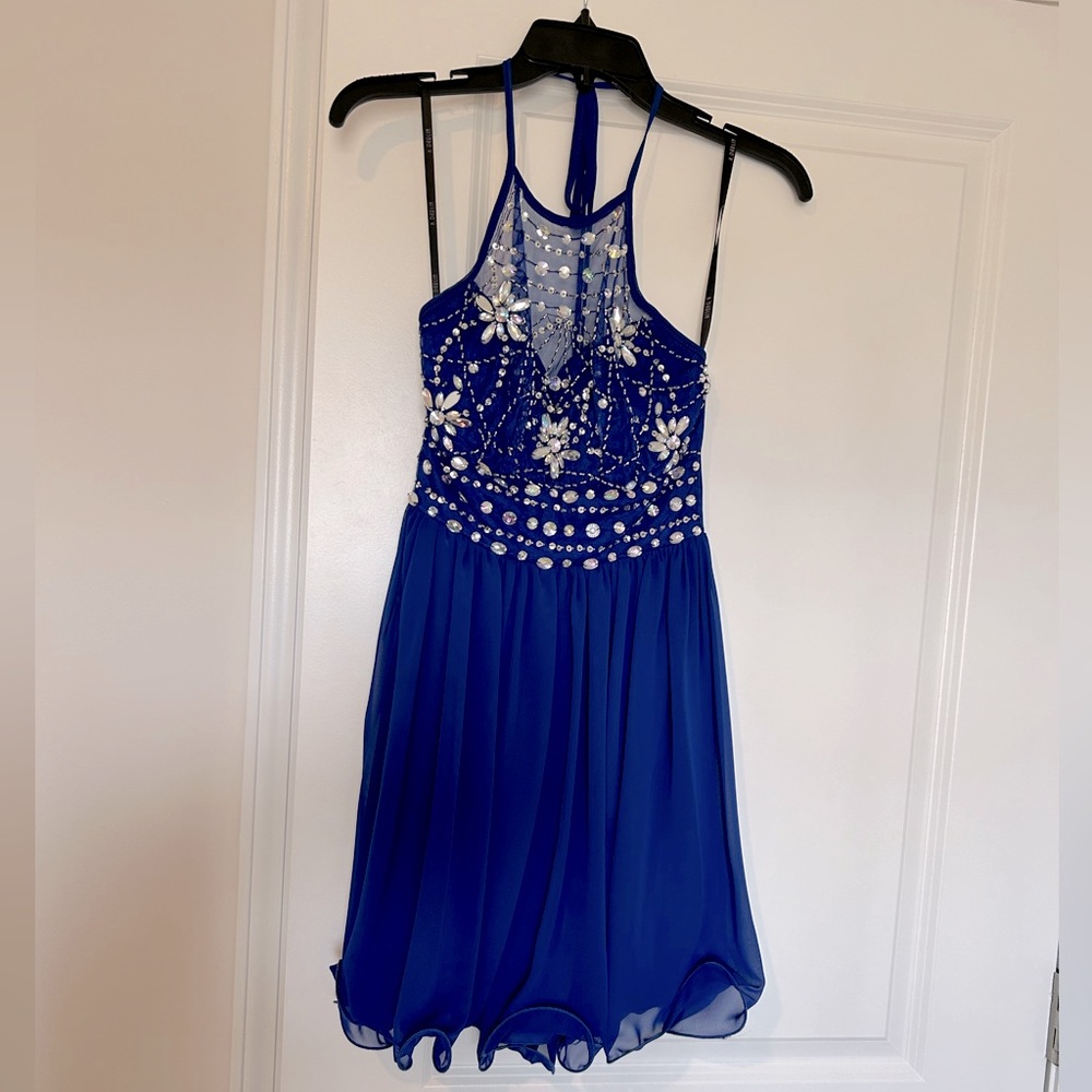 Short blue prom dress